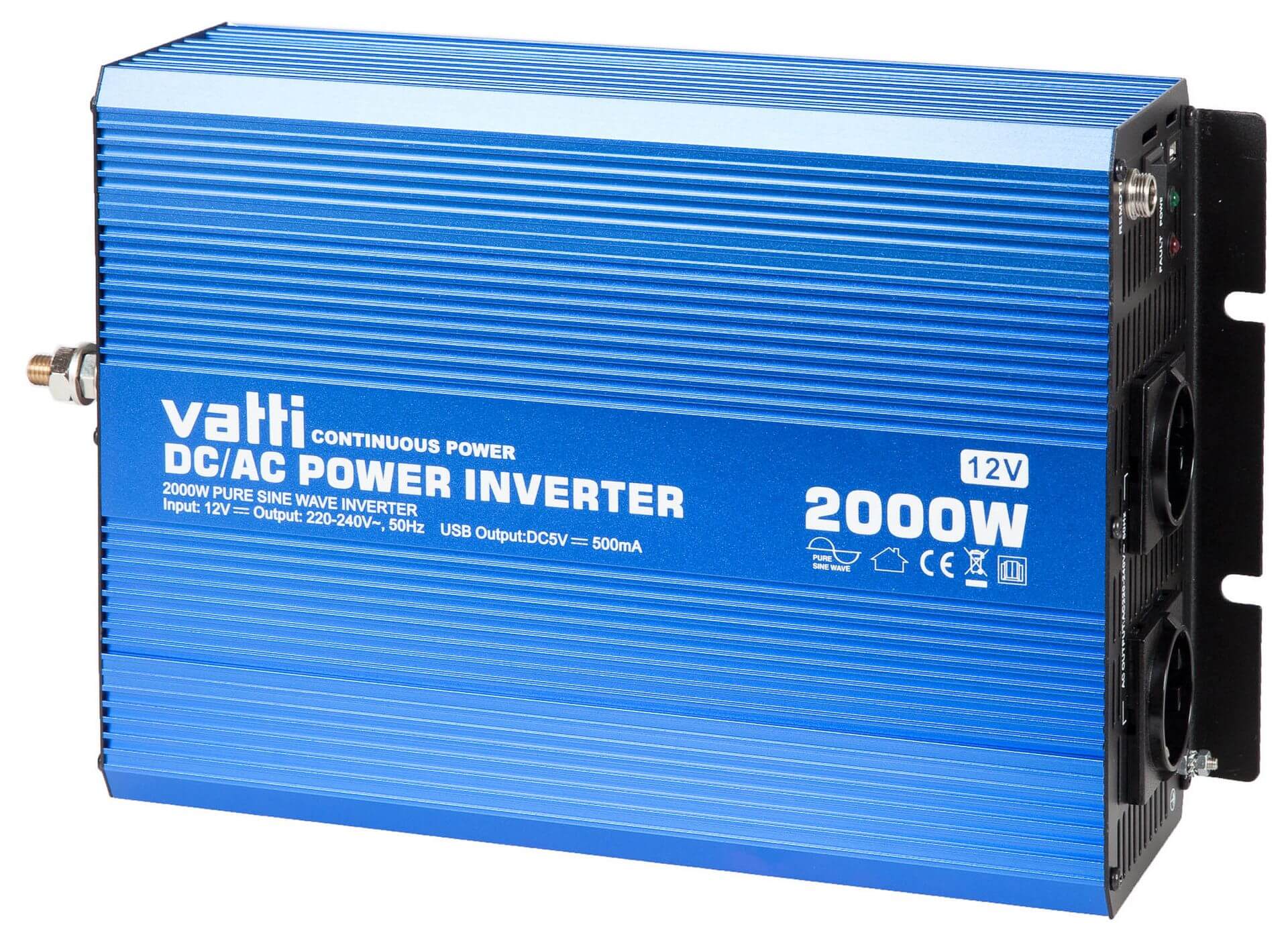 Invertteri puhdas siniaalto 2000 W (12 V), Vatti