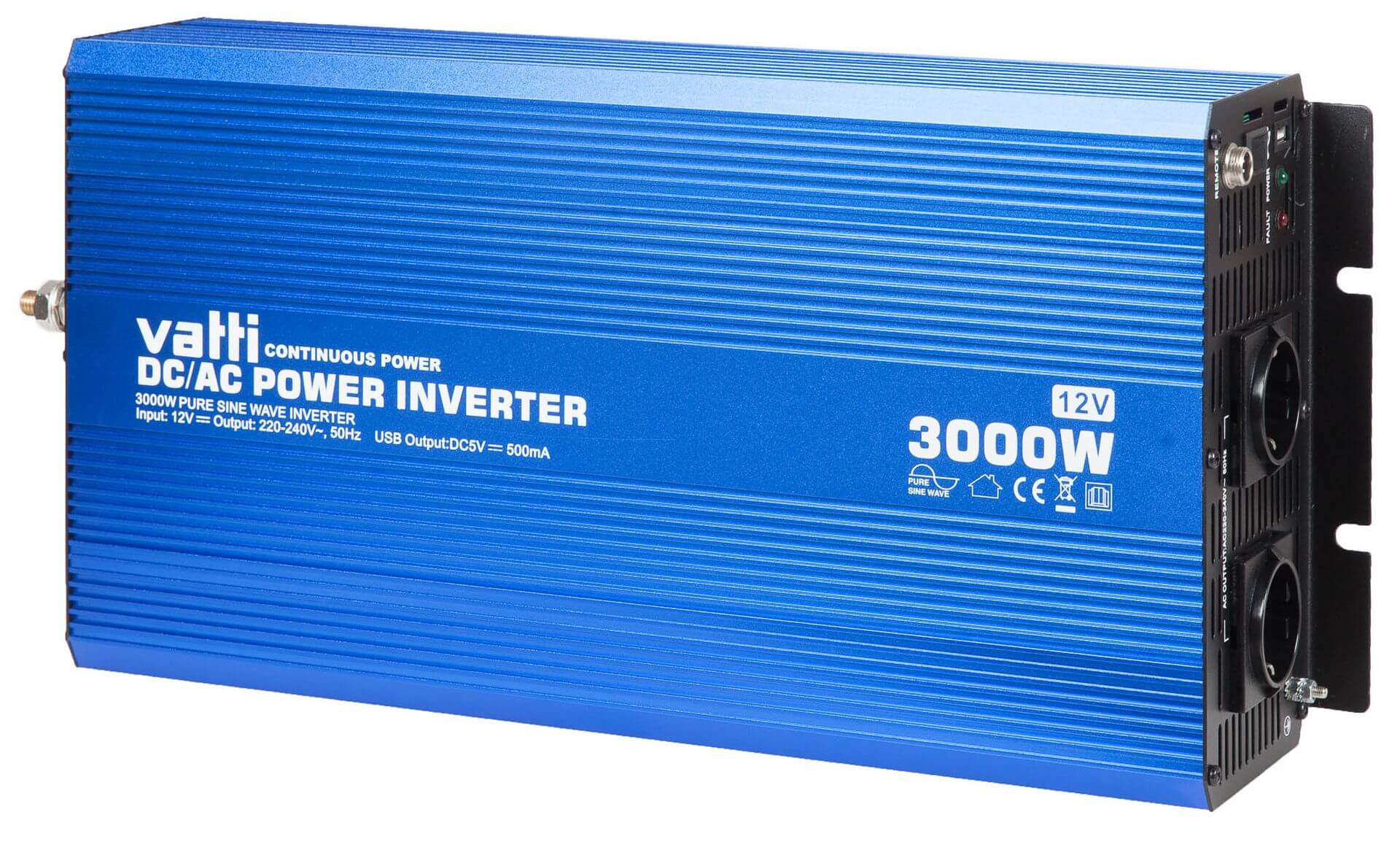 Invertteri puhdas siniaalto 3000 W (12 V), Vatti