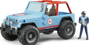 Bruder Jeep -kilpa-auto + figuuri, sininen
