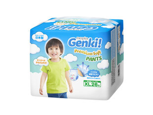 Japanilaiset vaipat Genki!, Premium Soft XL 12-17 kg, 26 kpl