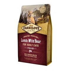 Carni Love steriloiduille aikuisille kissoille, lampaan- ja villisianlihaa, 2 kg