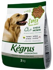 Taloudellinen kuivaruoka lihasta ja vihanneksista aikuisille koirille KĖGRUS, 3 kg
