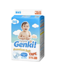 Japanilaiset vaipat Genki! Premium Soft S 4-8 kg, 72 kpl