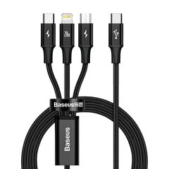 Kabelis Baseus Rapid 3in1 USB Type C - USB Type C / Lightning / micro USB, 20 W 1,5 m (CAMLT-SC01)