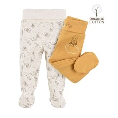 Cool Club housut 2 kpl, LNB2401109-00, valkoinen / keltainen