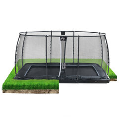 EXIT Dynamic trampoliini turvaverkolla, 244x427 cm, musta