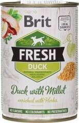 Brit Fresh Dog Duck & Millet -märkäruoka koiralle, sisältää ankanlihaa ja hirssiä, 400 g