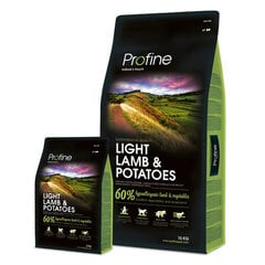 Profine Light Lamb & Potatoes - perunaa ja lammasta sisältävä kuivaruoka ylipainoisille koirille.