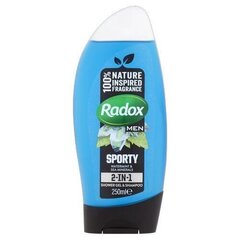 Suihkugeeli ja shampoo Radox Feel Sport y 2 in 1 250 ml