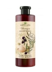  Shampoo koko perheelle Happy Life oliiviöljyllä ja panimohiivaproteiineilla, 1000 ml