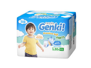 Japanilaiset vaipat Genki! Premium Soft L 9-14 kg, 30 kpl