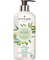 Oliivinlehtiuutetta sisältävä käsisaippua Attitude Super Leaves Hand Soap Olive Leaves 473 ml
