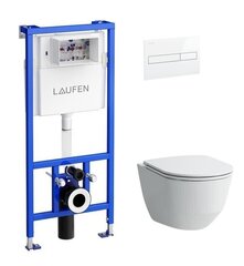 WC-setti Laufen Pro Uusi + LIS CW1 + Ohut hitaasti sulkeutuva kansi + valkoinen