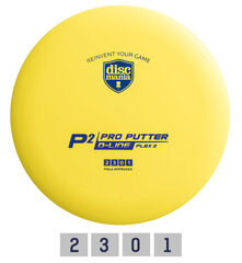 Frisbeegolfin kiekko Putter D-LINE P2 FLEX 2 Keltainen