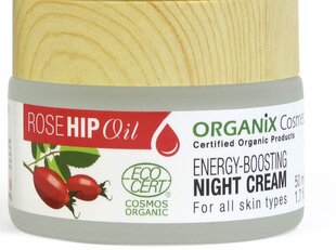 Energisoiva yövoide ruusunmarjaöljyllä Organix Cosmetix 50 ml