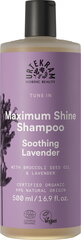 Shampoo normaaleille hiuksille Urtekram Tune In, rauhoittava laventelin tuoksu, 500 ml.