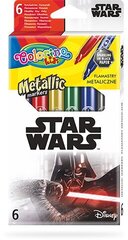Pestävät huopakynät Colorino Disney Star Wars, 6 metallista väriä