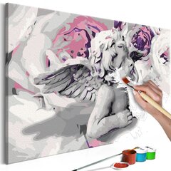 DIY kangas maalaus - Angel (Flowers In The Background)