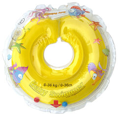 Baby Swimmer kaula-uimarengas vauvalle, ilman helistimiä, keltainen, 6-36 kg